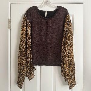 MORGAN FACTORY leopard & metallic Box top ONE SIZE